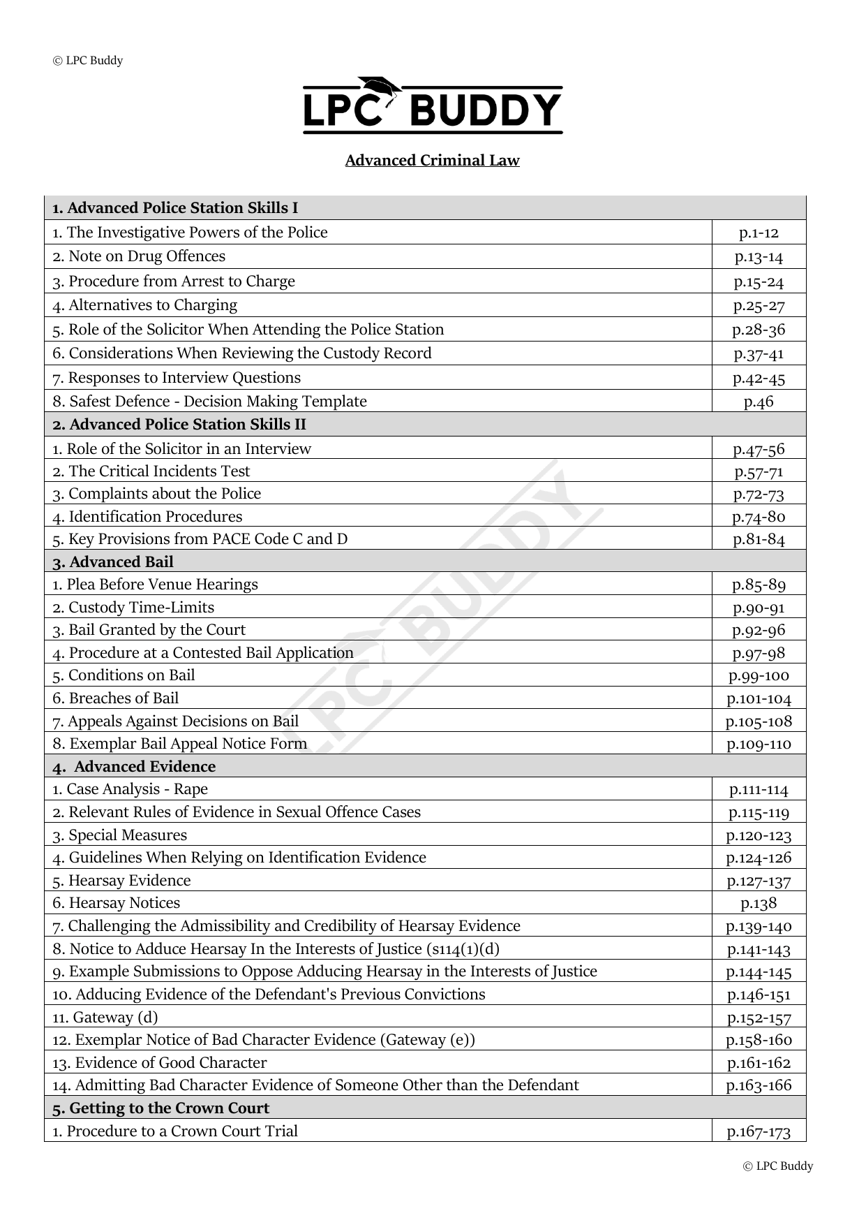 LPC Buddy™ 2025 | Advanced Criminal Law | Distinction Level Study Guide for the LPC (Electronic)