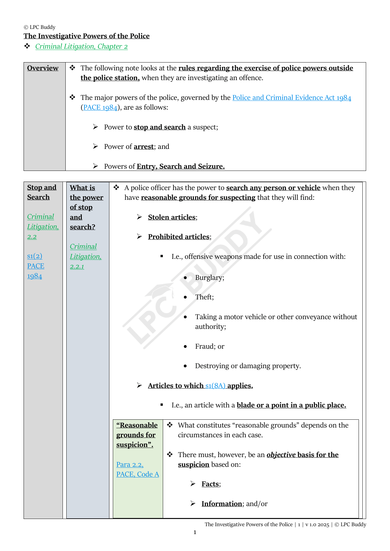 LPC Buddy™ 2025 | Advanced Criminal Law | Distinction Level Study Guide for the LPC (Electronic)