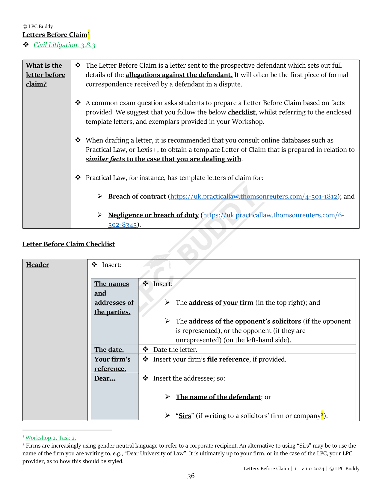 LPC Buddy™ 2024 / 25 | Dispute Resolution / Civil & Criminal Litigation | Digital Distinction Level Study Guide for the LPC
