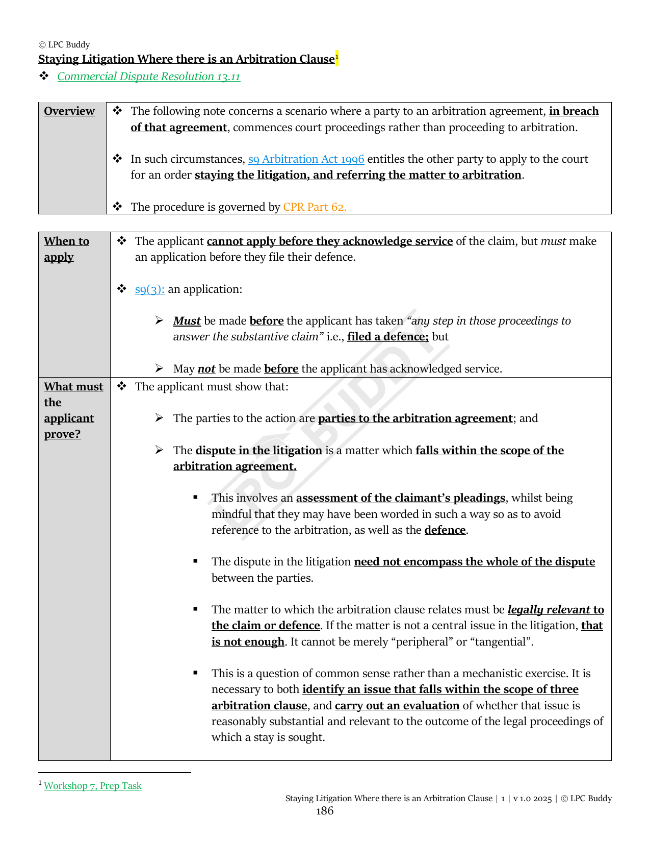 LPC Buddy™ 2025 | Commercial Dispute Resolution | Distinction Level Study Guide for the LPC (Electronic)