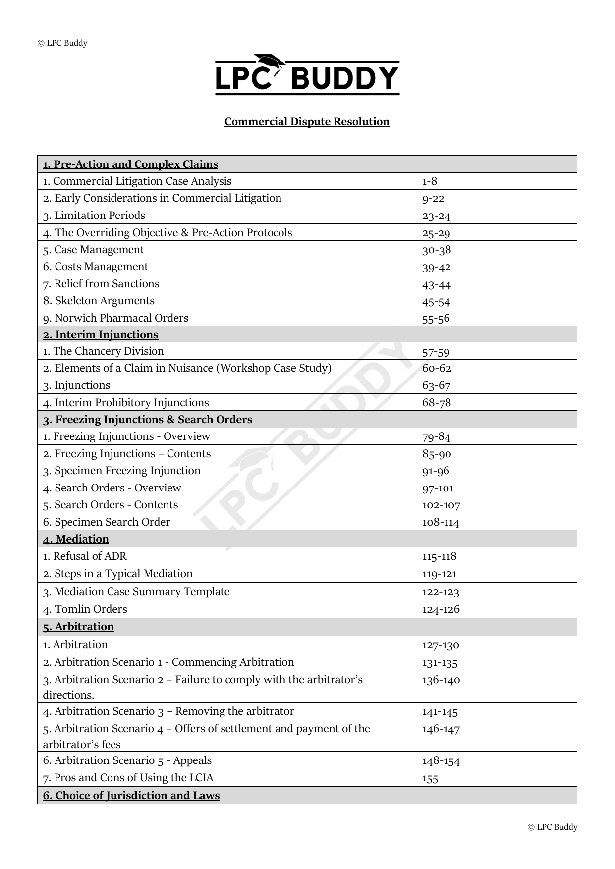 LPC Buddy™ 2025 | Commercial Dispute Resolution | Distinction Level Study Guide for the LPC (Electronic)