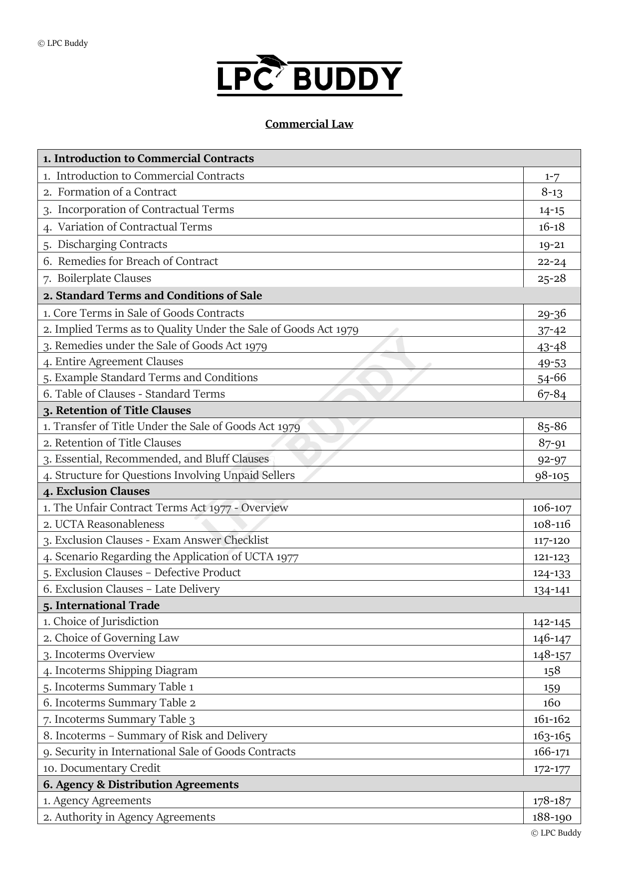 LPC Buddy™ 2025 | Commercial Law | Distinction Level Study Guide for the LPC (Electronic)