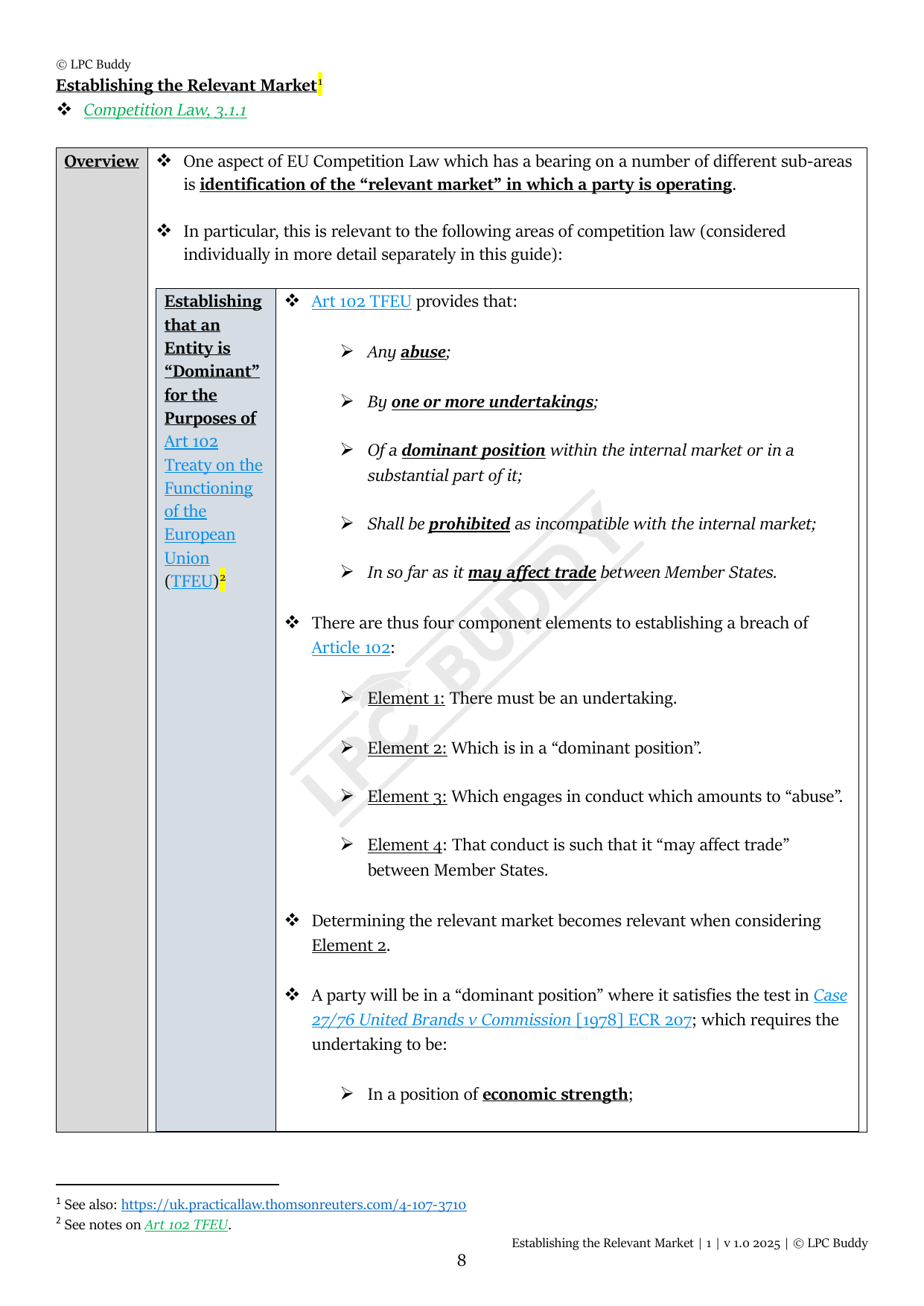 LPC Buddy™ 2025 | Competition Law | Distinction Level Study Guide for the LPC (Electronic)