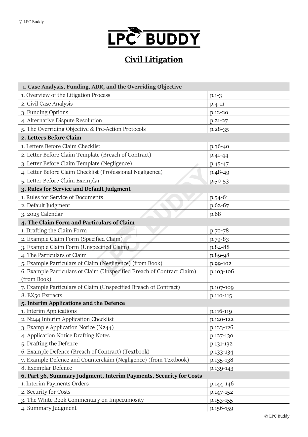LPC Buddy™ 2024 / 25 | Dispute Resolution / Civil & Criminal Litigation | Digital Distinction Level Study Guide for the LPC