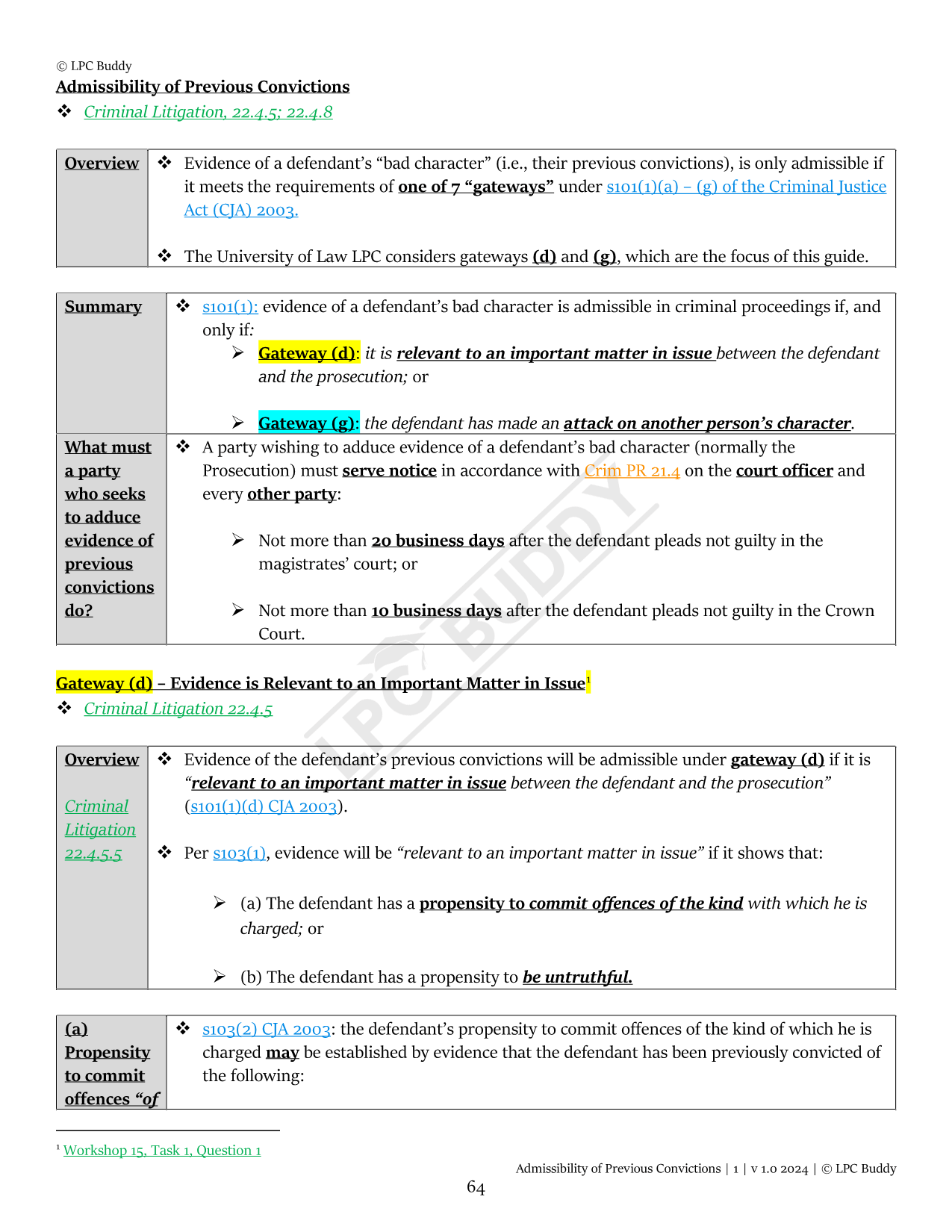 LPC Buddy™ 2024 / 25 | Dispute Resolution / Civil & Criminal Litigation | Digital Distinction Level Study Guide for the LPC