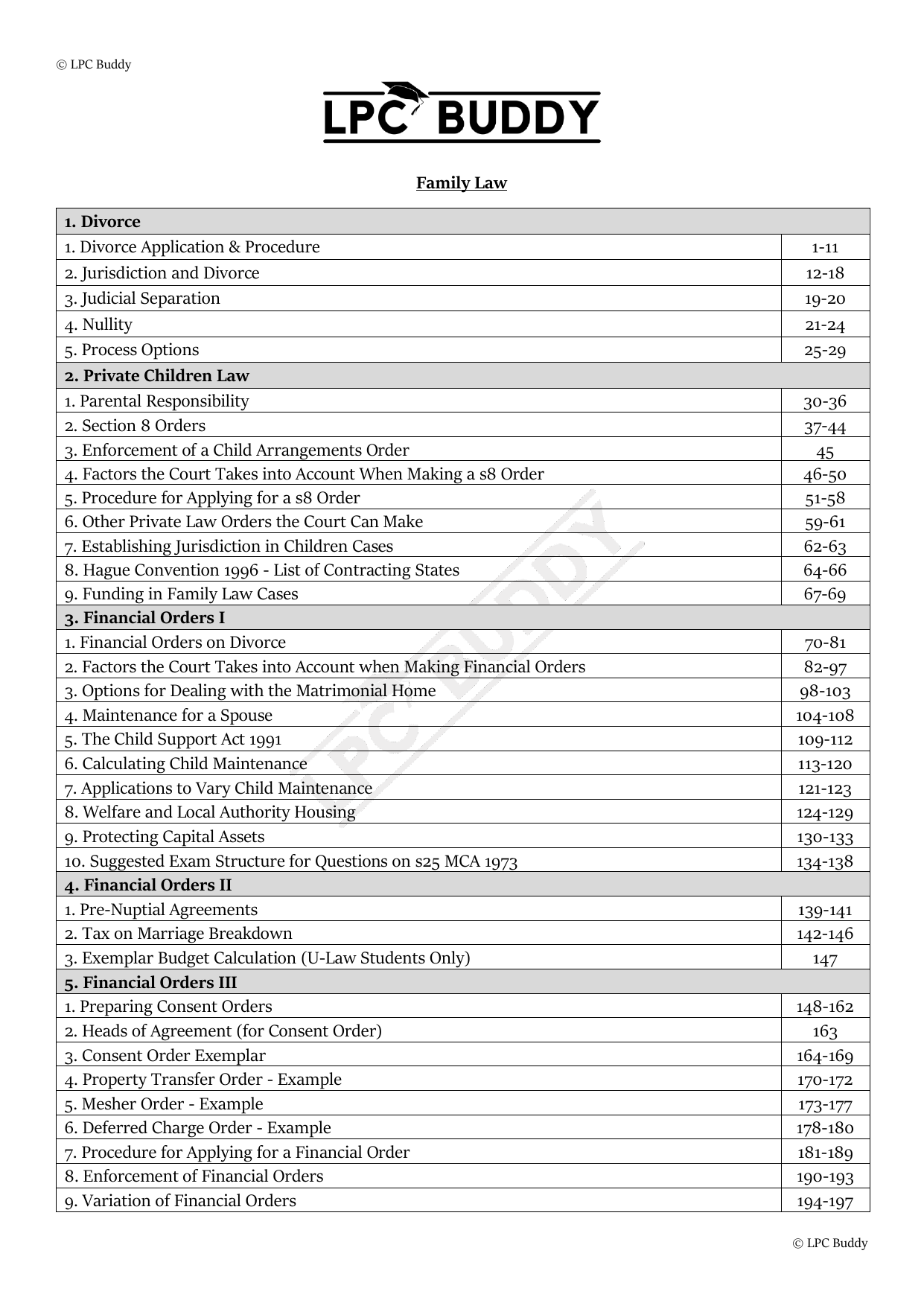 LPC Buddy™ 2025 | Family Law | Distinction Level Study Guide for the LPC (Electronic)