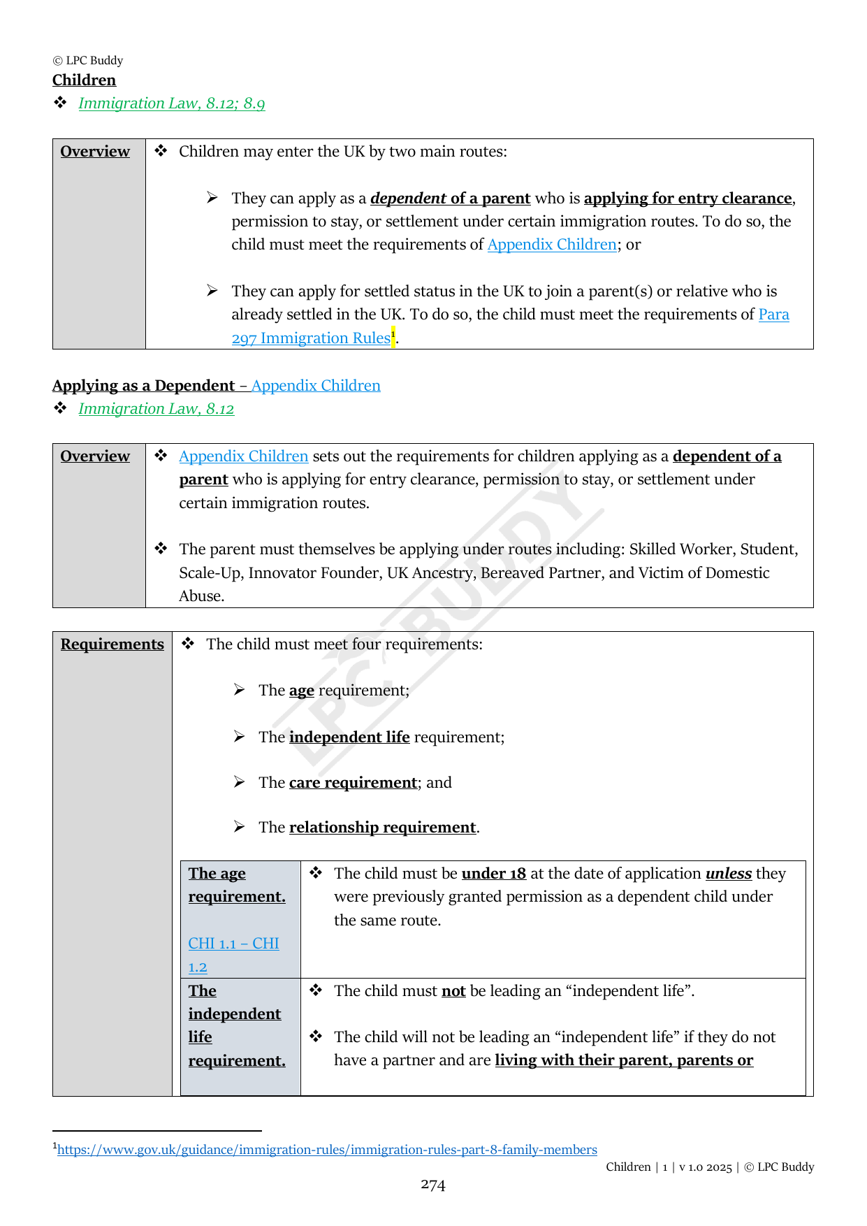 LPC Buddy™ 2025 | Immigration Law | Distinction Level Study Guide for the LPC (Electronic)