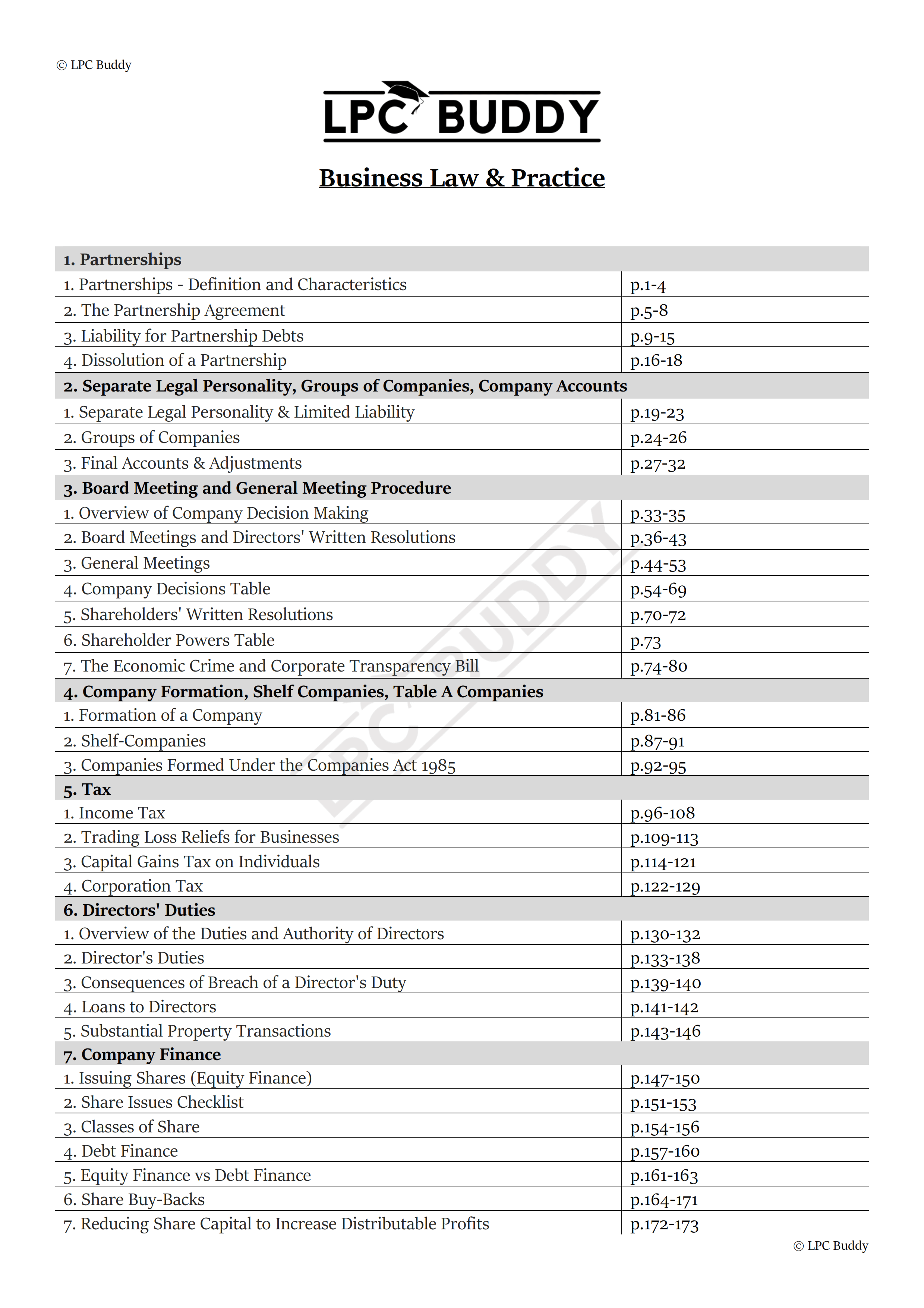 LPC Buddy™ 2023 / 24 | Business Law & Practice | Digital Distinction Level Study Guide for the LPC