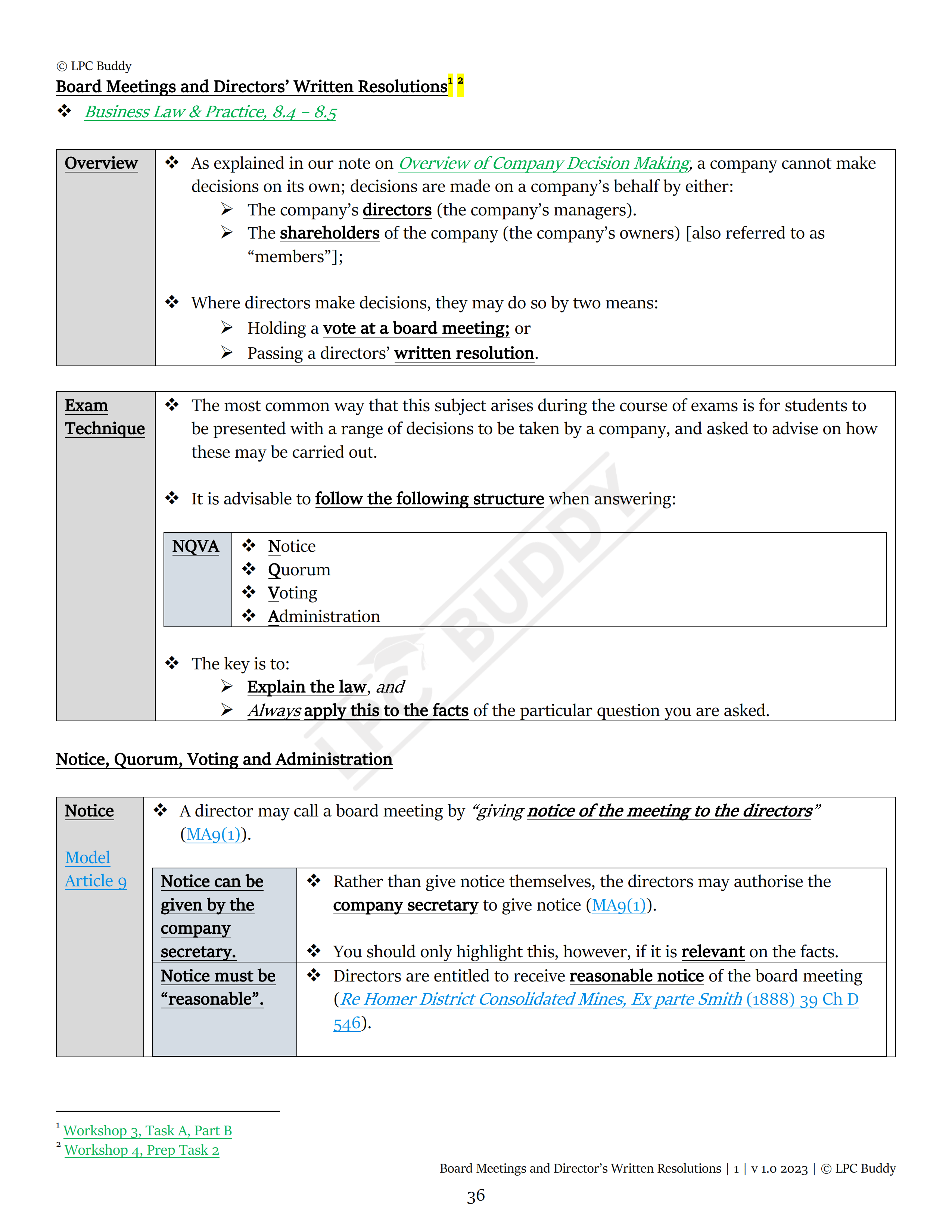 LPC Buddy™ 2023 / 24 | Business Law & Practice | Digital Distinction Level Study Guide for the LPC