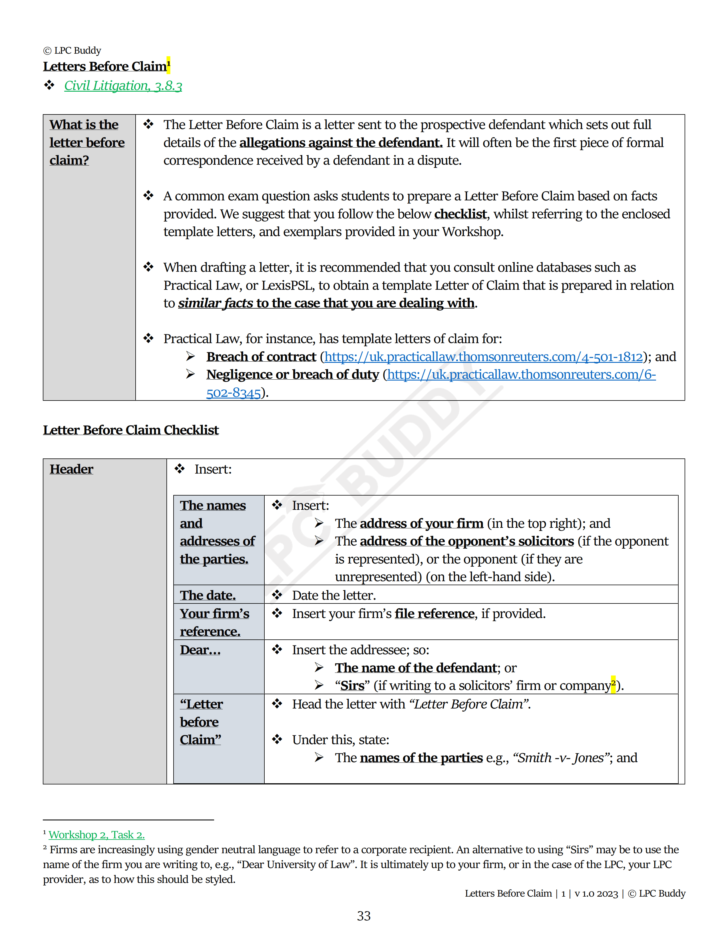 LPC Buddy™ 2023 / 24 | Dispute Resolution / Civil & Criminal Litigation | Digital Distinction Level Study Guide for the LPC