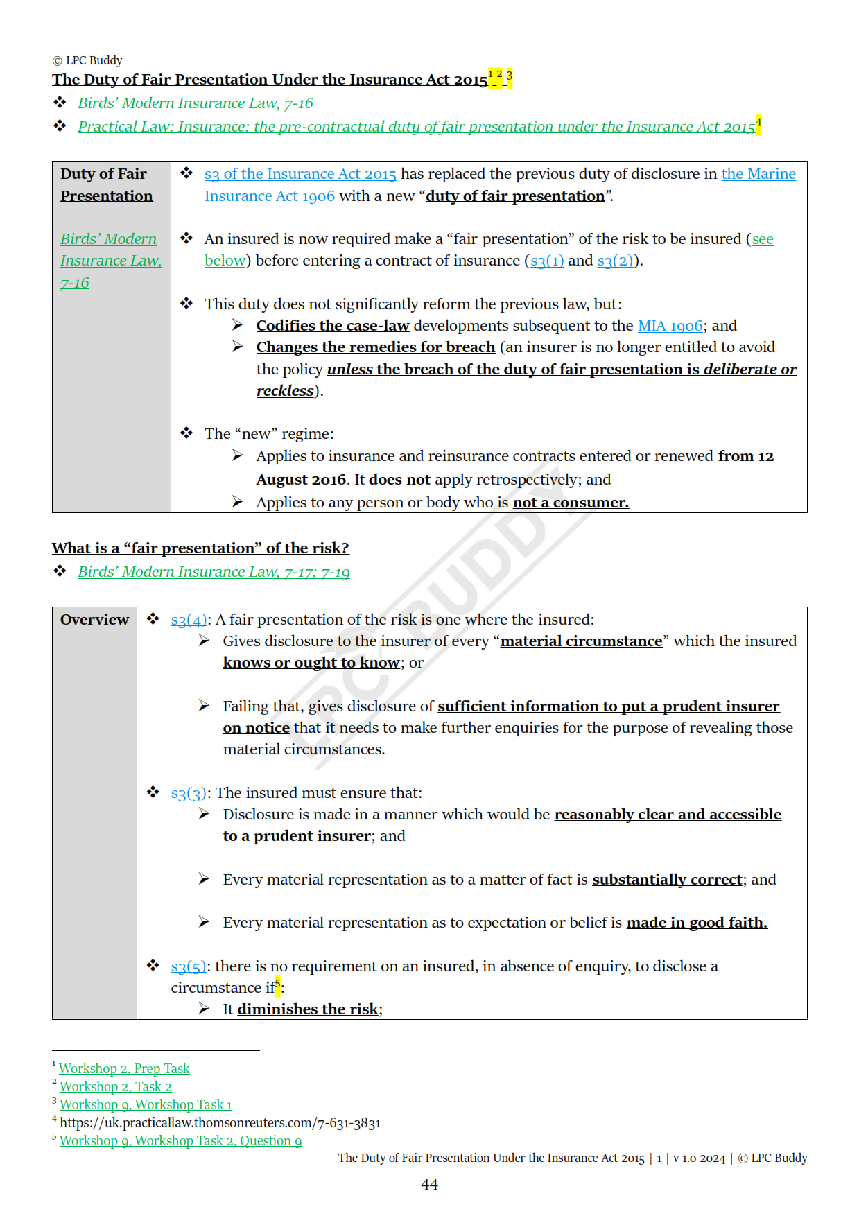LPC Buddy™ 2024 | Insurance Law | Distinction Level Study Guide for the LPC (Electronic)
