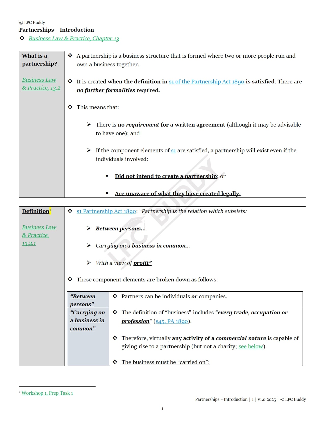 LPC Buddy™ 2025 / 26 | Business Law & Practice | Digital Distinction Level Study Guide for the LPC