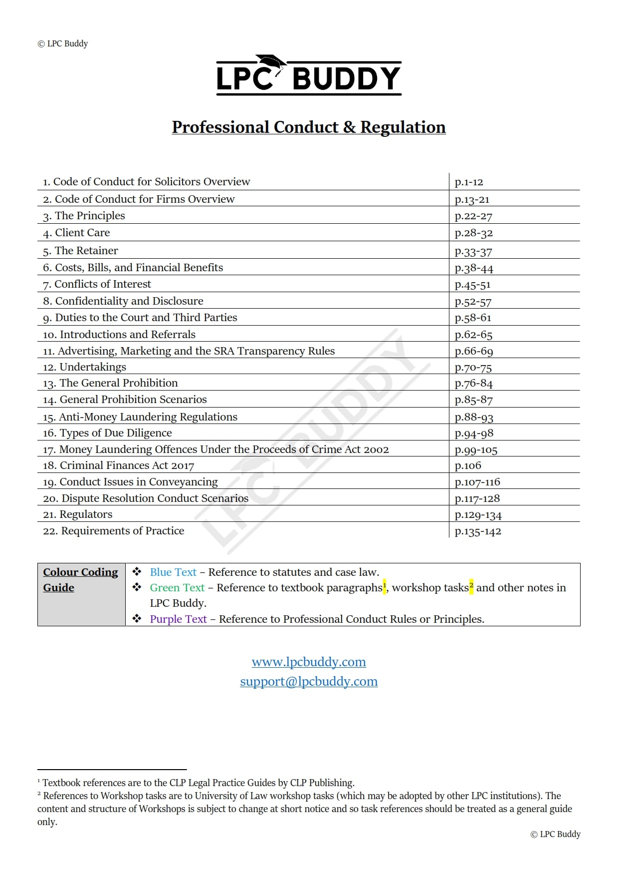 LPC Buddy™ 2025 / 26 | Professional Conduct & Regulation | Digital Distinction Level Study Guide for the LPC