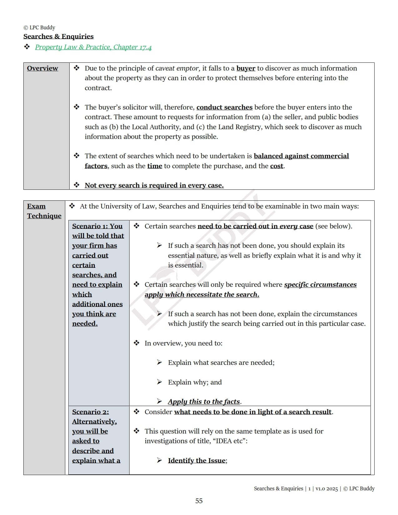 LPC Buddy™ 2025 / 26 | Real Estate / Property Law & Practice | Digital Distinction Level Study Guide for the LPC