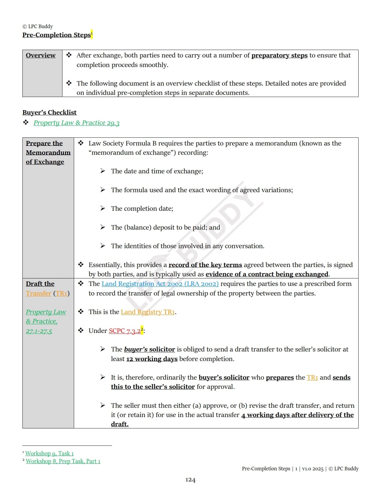 LPC Buddy™ 2025 / 26 | Real Estate / Property Law & Practice | Digital Distinction Level Study Guide for the LPC