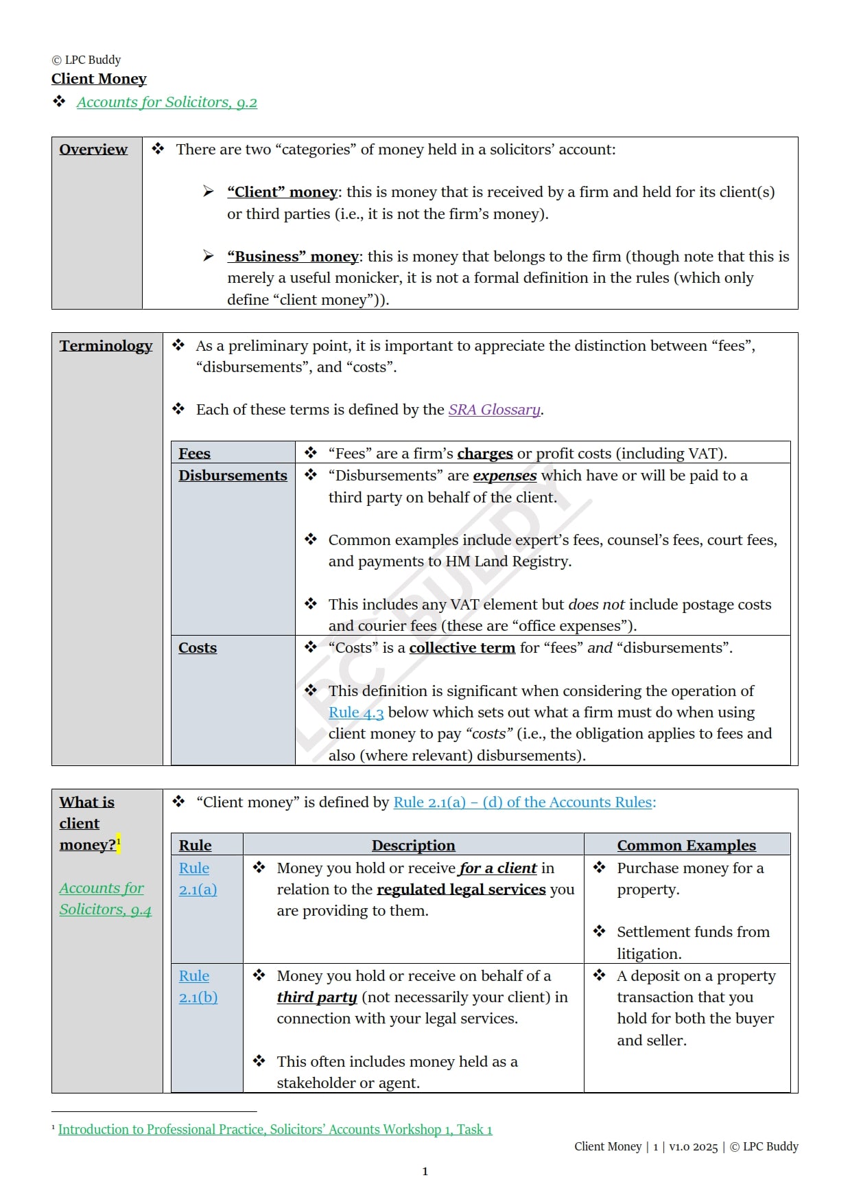 LPC Buddy™ 2025 / 26 | Solicitors' Accounts | Digital Distinction Level Study Guide for the LPC