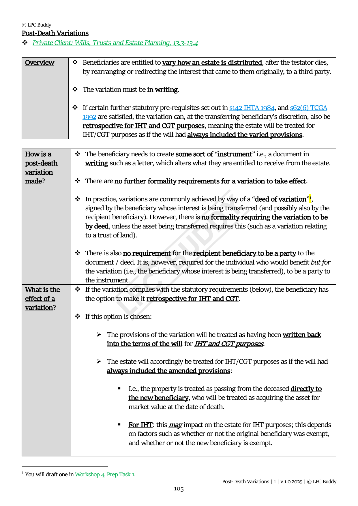 LPC Buddy™ 2025 | Private Client Law and Practice | Distinction Level Study Guide for the LPC (Electronic)
