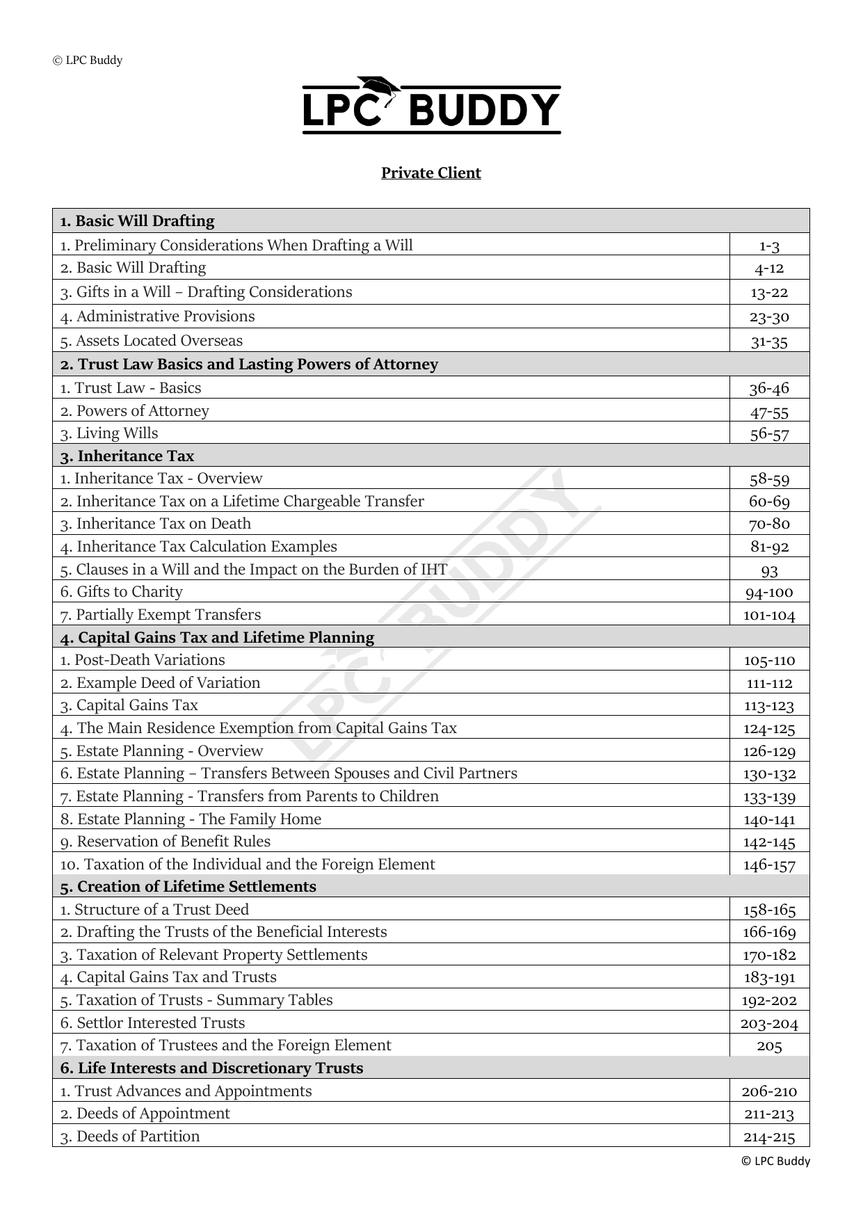 LPC Buddy™ 2025 | Private Client Law and Practice | Distinction Level Study Guide for the LPC (Electronic)