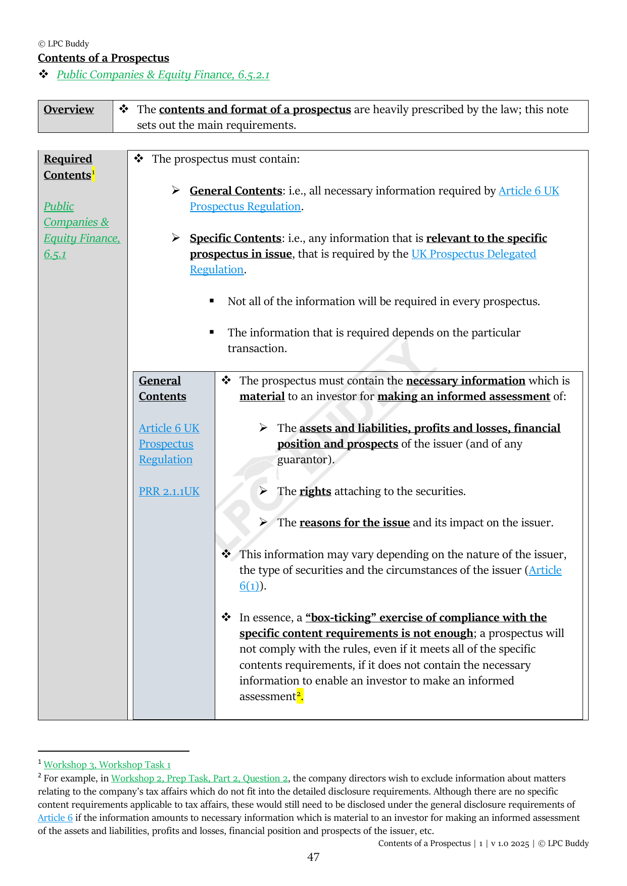 LPC Buddy™ 2025 | Public Companies and Equity Finance | Distinction Level Study Guide for the LPC (Electronic)